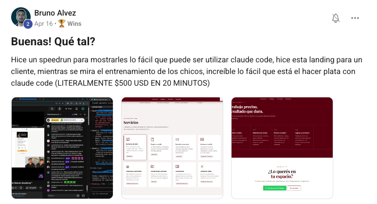 Resultado de Bruno Alvez con el sistema Nexum Academy