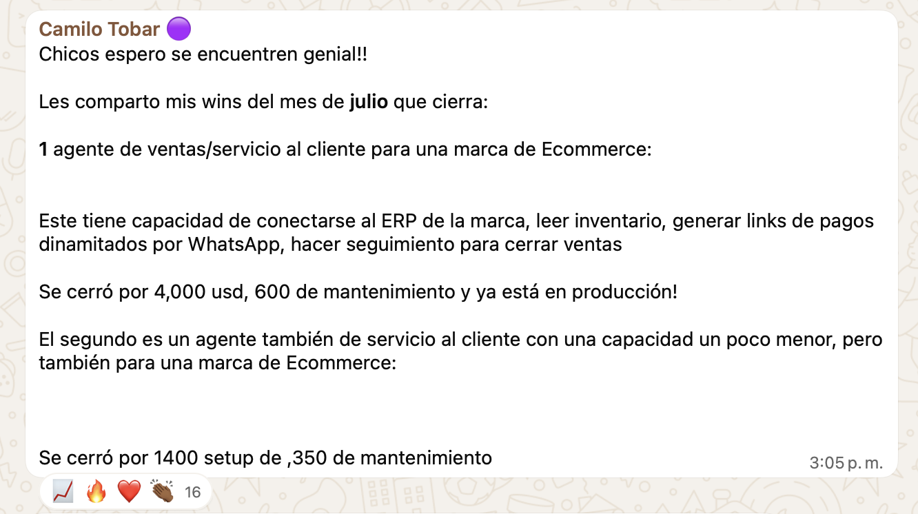 Resultado de Camilo Tobar con el sistema Nexum Academy