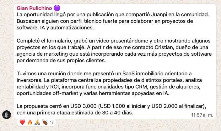 Resultado de Gian Pulichino con el sistema Nexum Academy